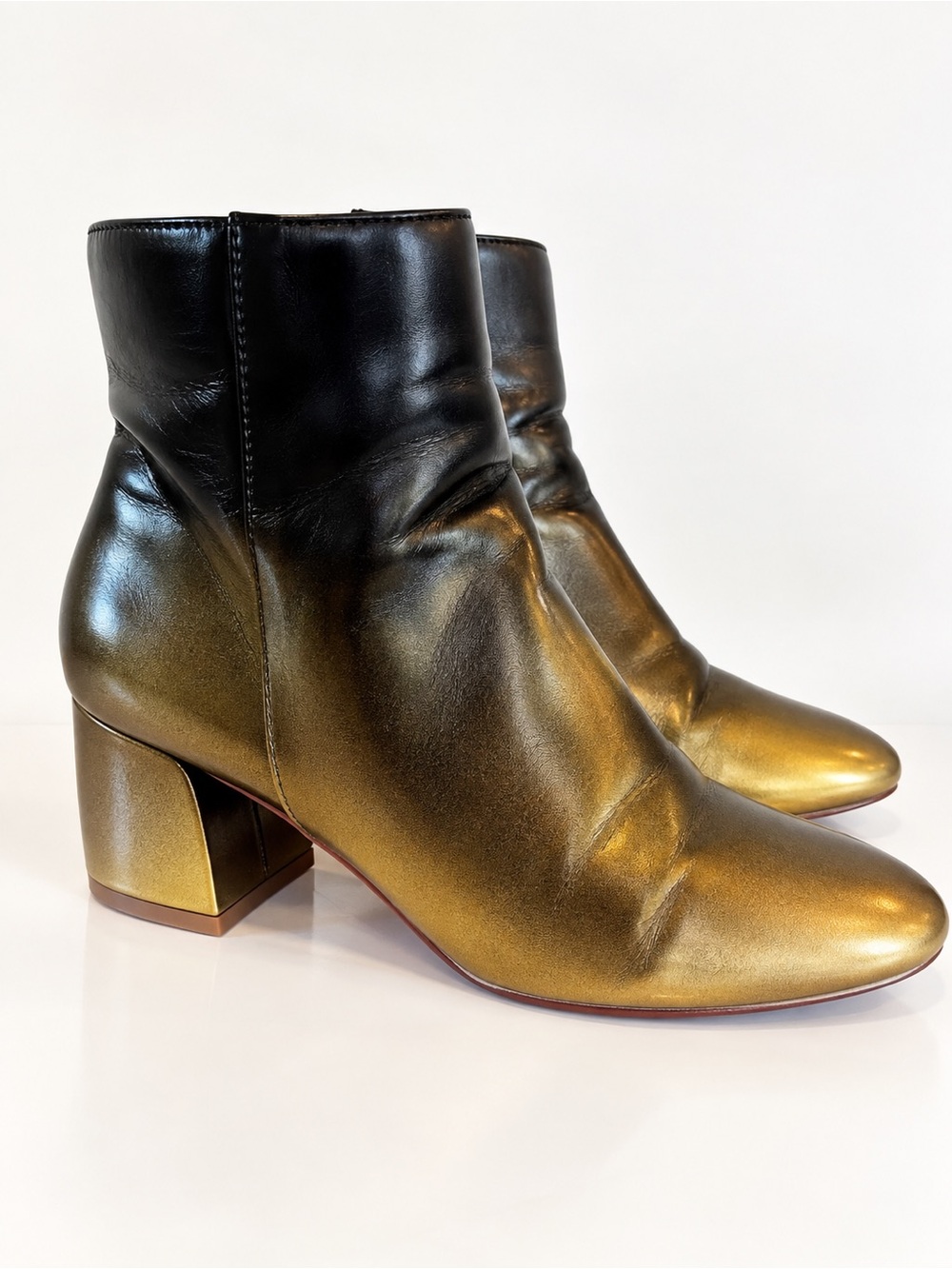 Star Trek Production Wardrobe Custom Gold Ankle Boots 8.5